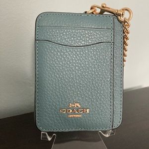 Coach Zip Card Case in Marine